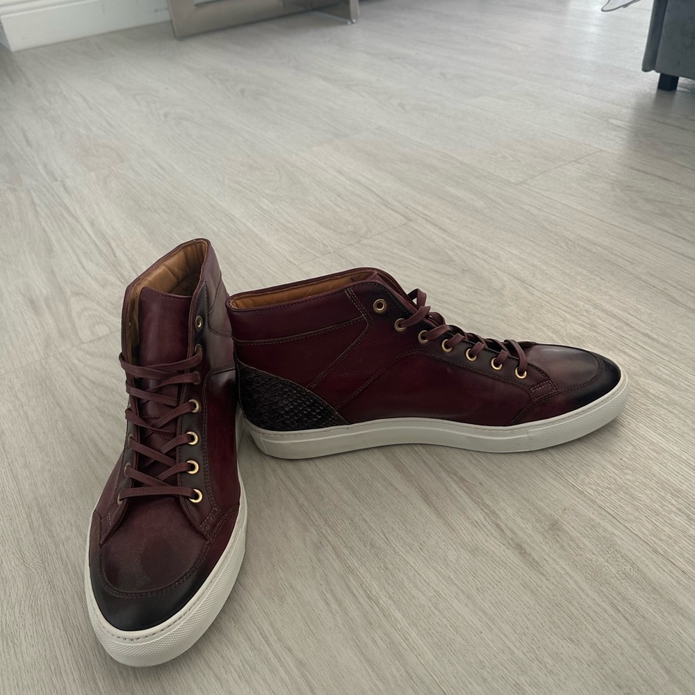 Men’s Italian leather high top sneakers